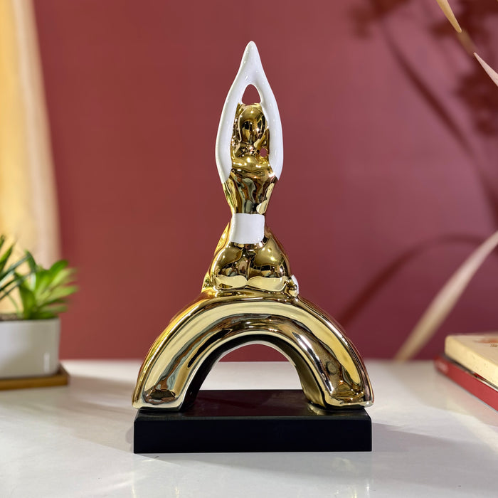 Abstract Golden Yoga Pose Figurine – A Perfect Blend of Art and Serenity